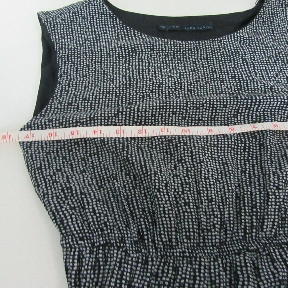 ZARA BASIC Sleeveless White Tiny Dots Dress Size S - Picture 8 of 8